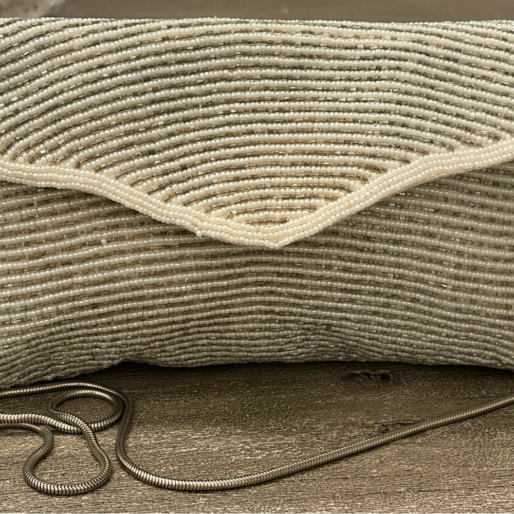 Walborg Cream Beaded Clutch